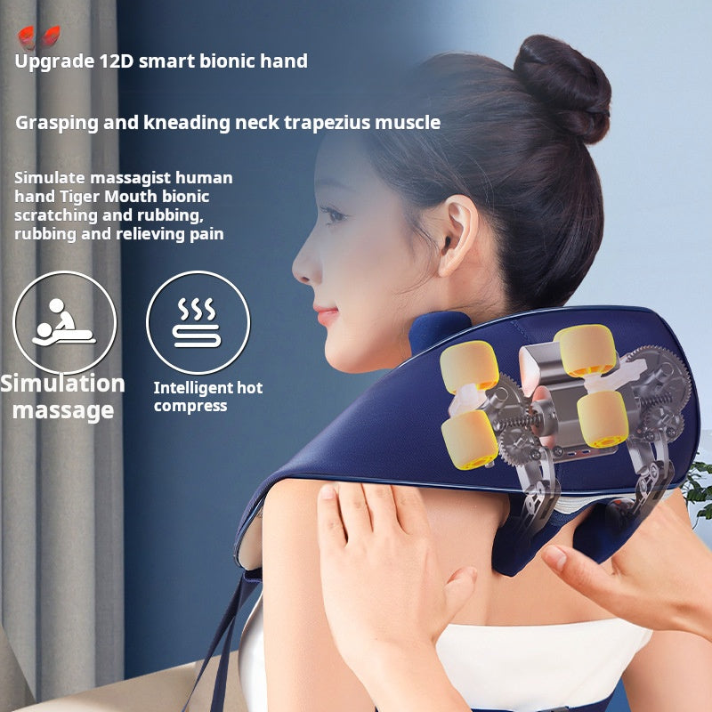 New Shoulder and Neck Massager Multifunctional Cervical Spine Massager Home Automatic Kneading Trapezius Muscle Massage Shawl